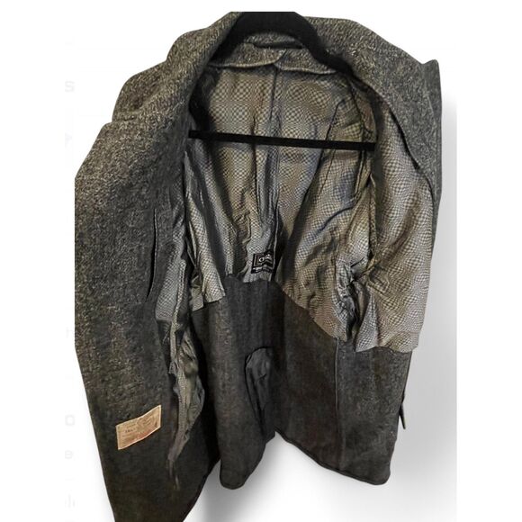 HARRIS TWEED Men's Vintage Wool Overcoat Jacket - Picture 3 of 10